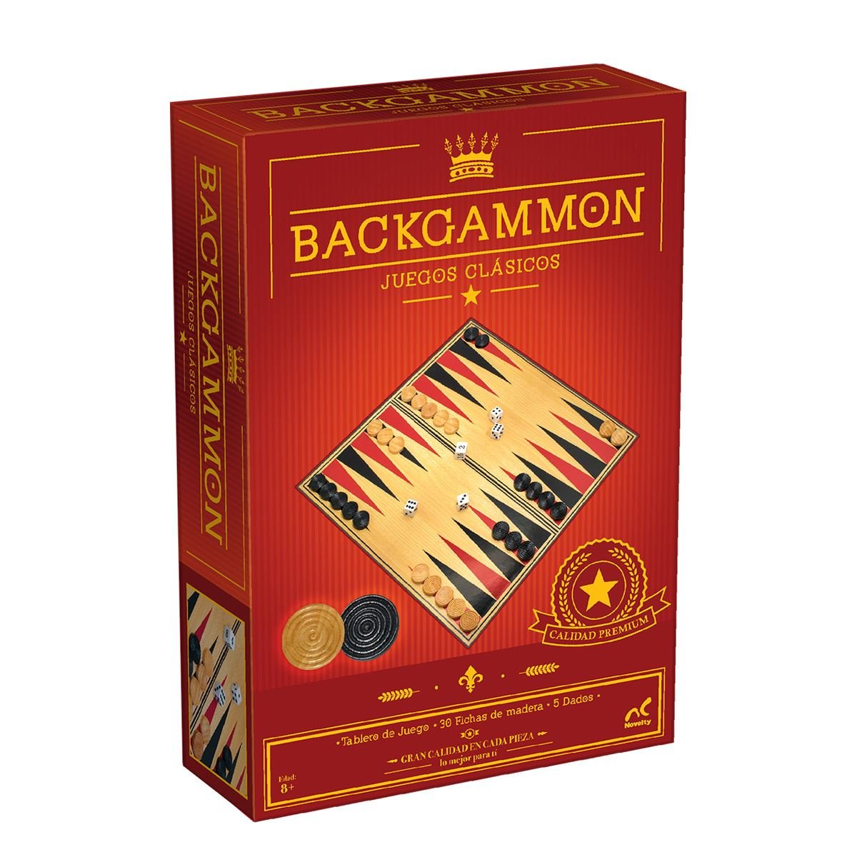 Backgammon Novelty fichas de madera