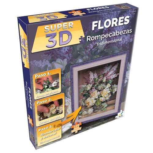 Rompecabezas de cart&#243;n en 3D flores