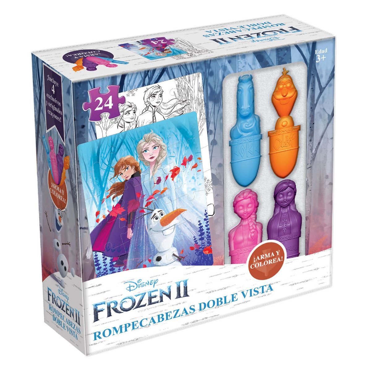 Rompecabezas de Doble Vista con Crayones Frozen II