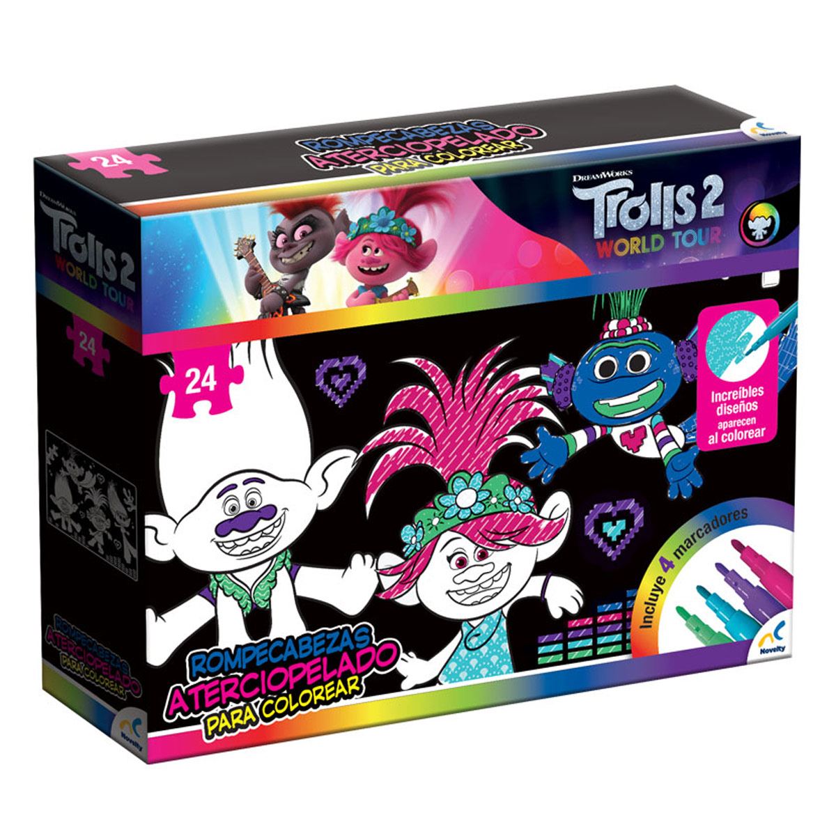 Rompecabezas Aterciopelado para Colorear Trolls Word Tour Novelty