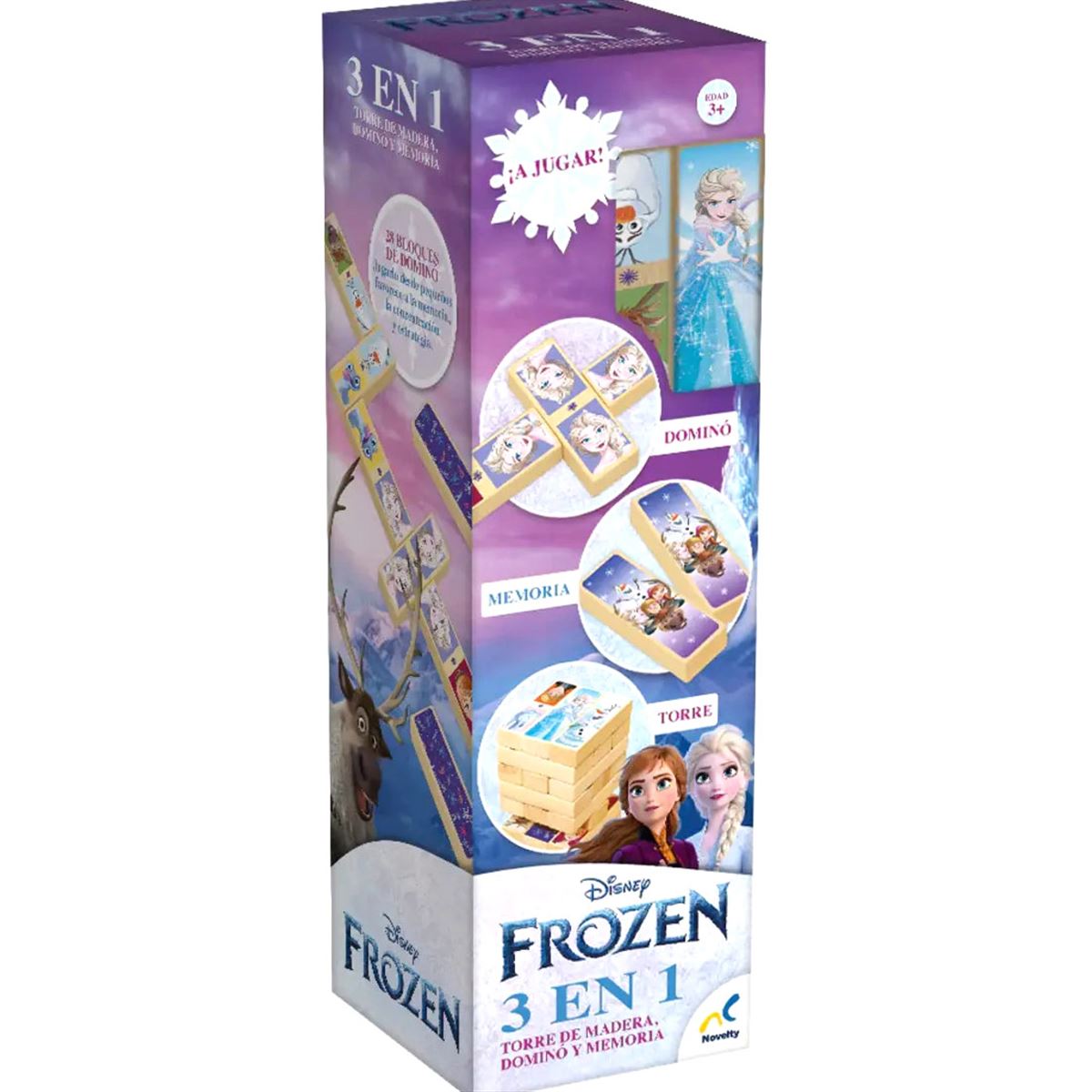 Torre De Madera 3 En 1 Dominó Y Memoria