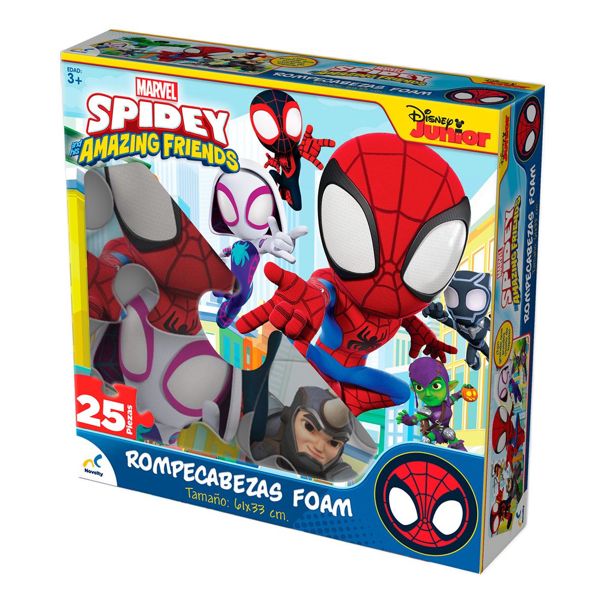 Rompecabezas de 25 pzas gigantes Spidey and his amazing friends Novelty
