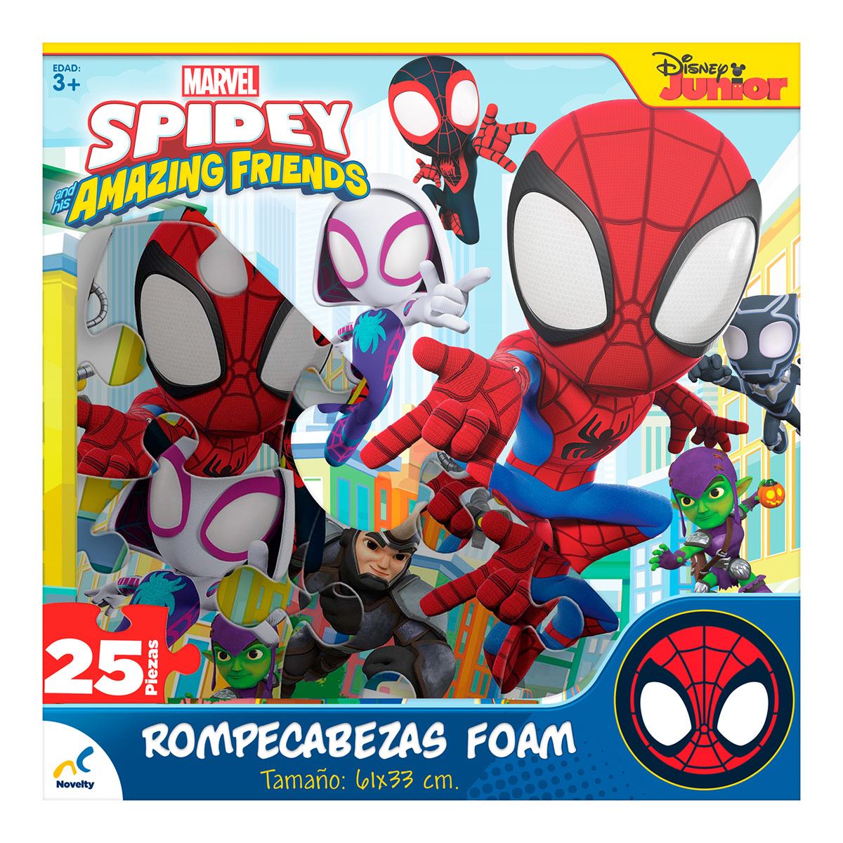 Rompecabezas de 25 pzas gigantes Spidey and his amazing friends Novelty