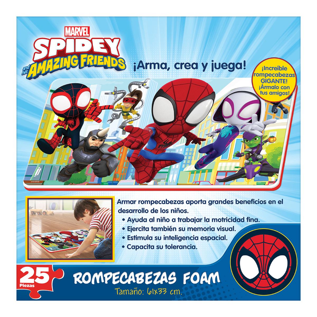 Rompecabezas de 25 pzas gigantes Spidey and his amazing friends Novelty