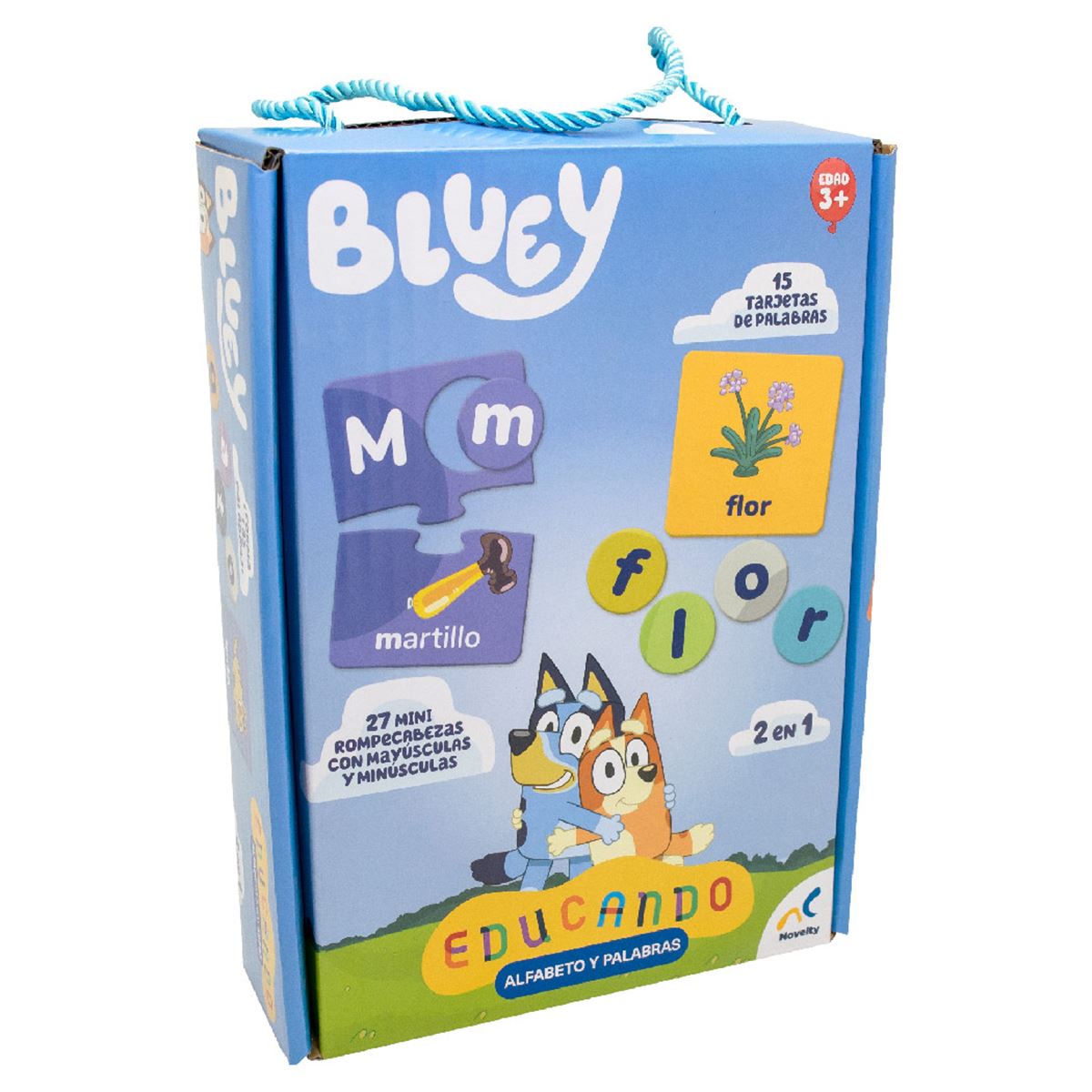 Juego De Mesa Preescolar Educando: Bluey Alfabetos Y Palabras Caja De Cartón