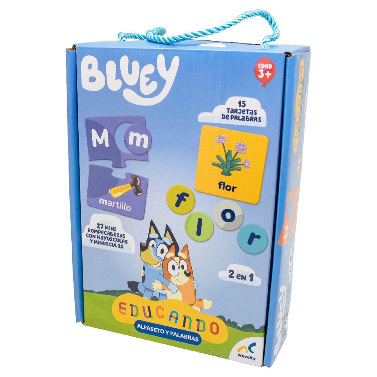 Juego De Mesa Preescolar Educando: Bluey Alfabetos Y Palabras Caja De Cartón