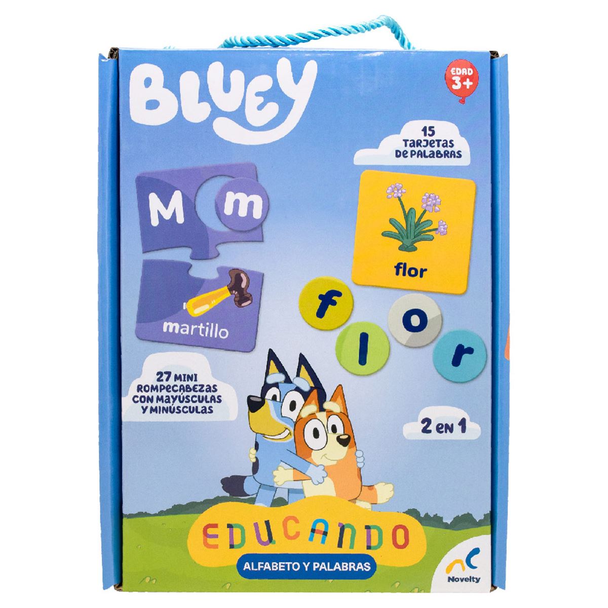 Juego De Mesa Preescolar Educando: Bluey Alfabetos Y Palabras Caja De Cartón