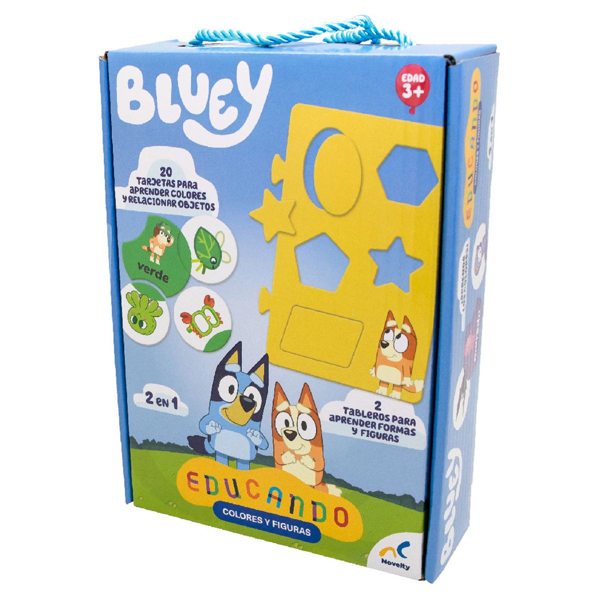 Juego De Mesa Preescolar Educando: Bluey Colores Y Figuras Caja De Cartón