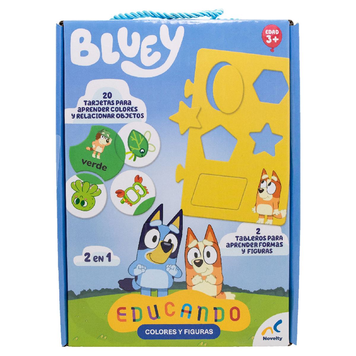 Juego De Mesa Preescolar Educando: Bluey Colores Y Figuras Caja De Cartón