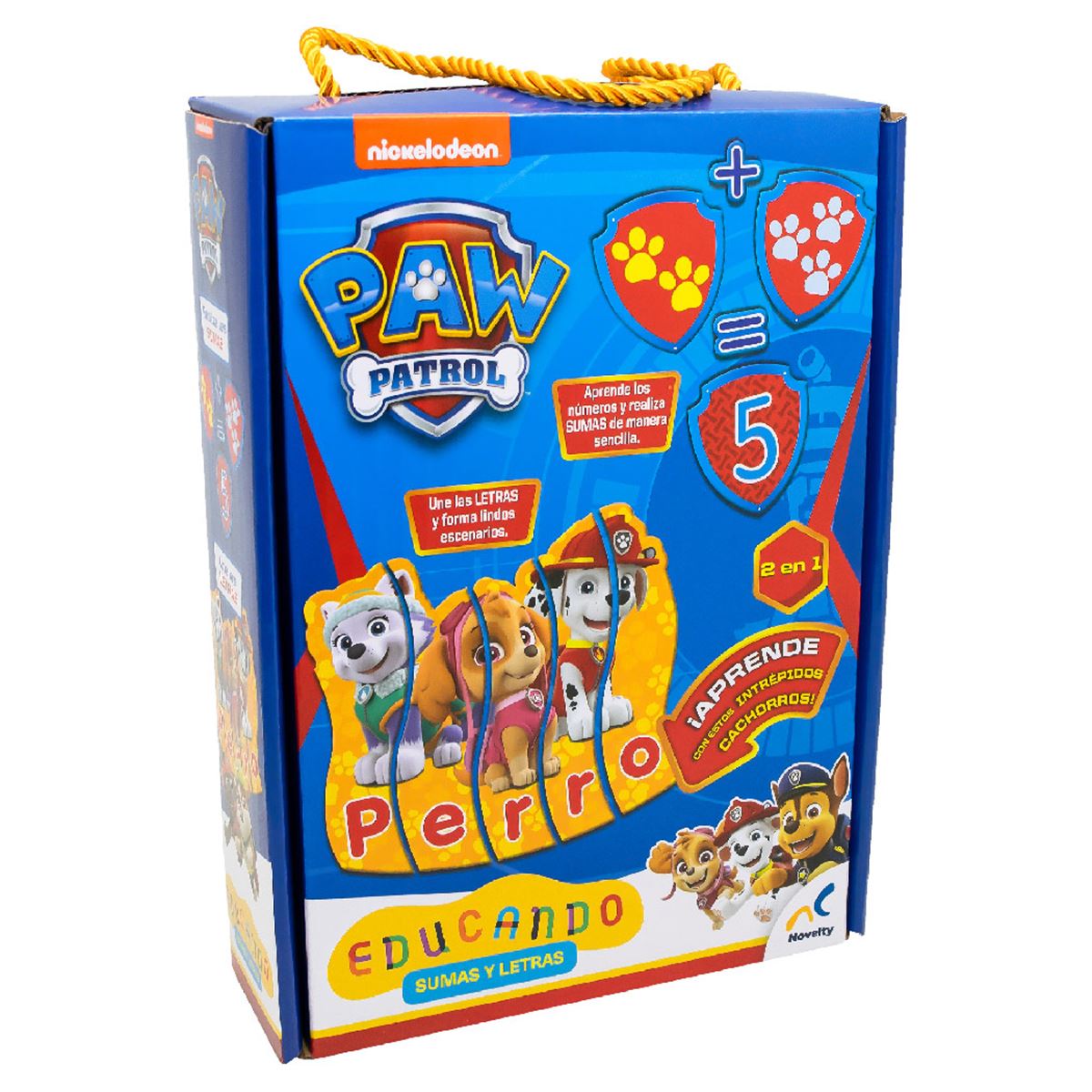 Juego De Mesa Preescolar Educando: Paw Patrol Sumas Y Letras Caja De Cartón