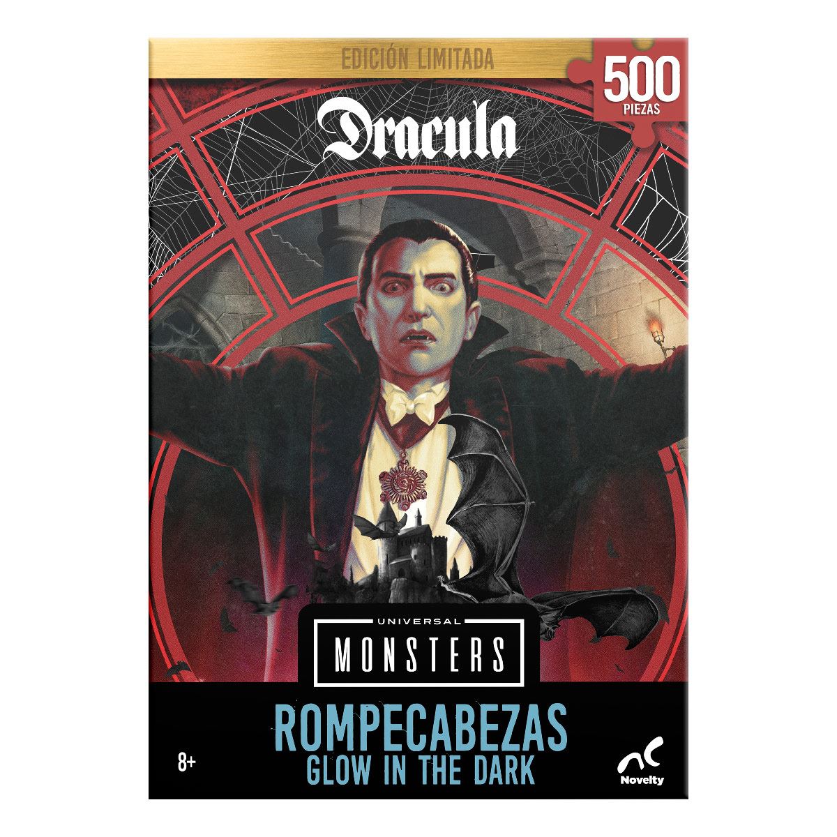Rompecabezas Edición Limitada Monstruos Clásicos - Drácula Glow in the Dark 500 piezas