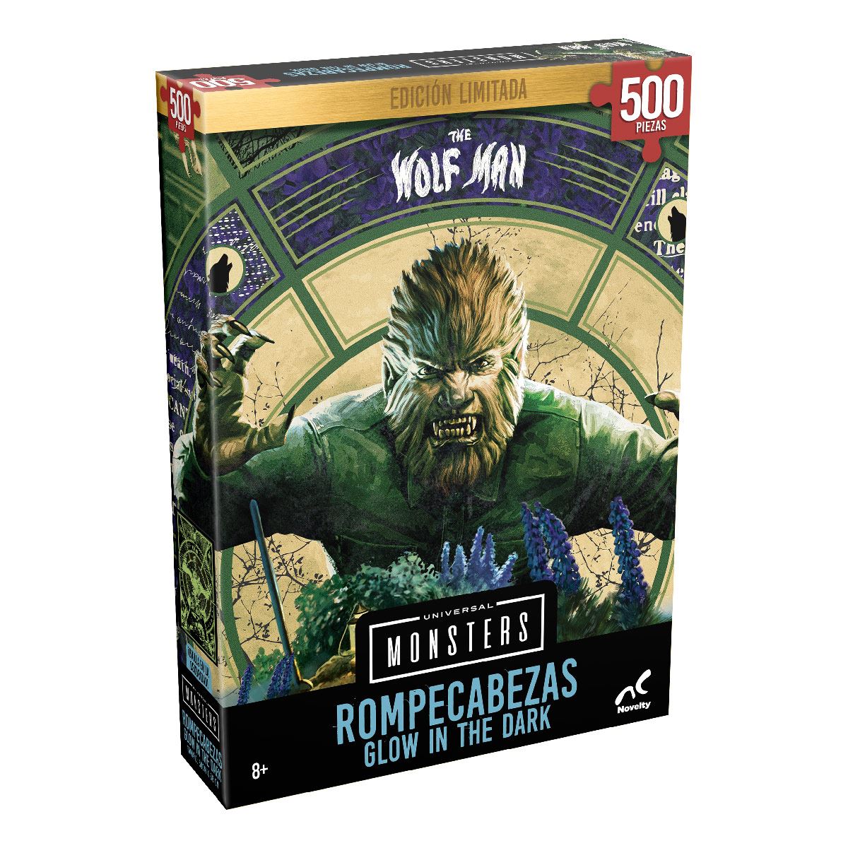 Rompecabezas Edición Limitada Monstruos Clásicos - Hombre Lobo Glow in the Dark 500 piezas