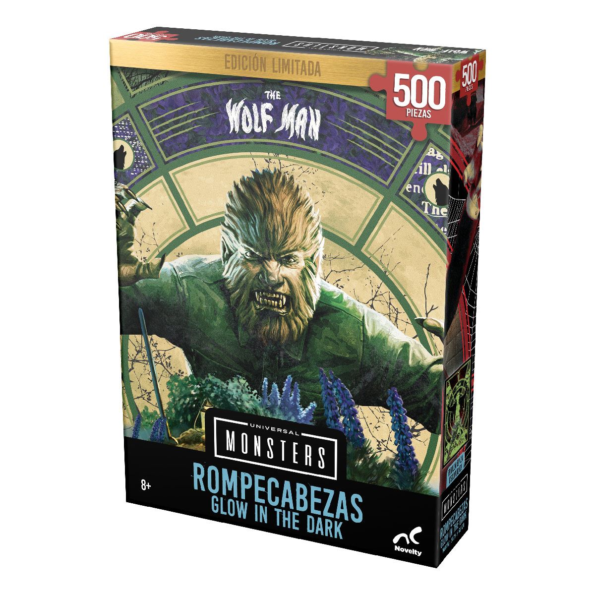 Rompecabezas Edición Limitada Monstruos Clásicos - Hombre Lobo Glow in the Dark 500 piezas