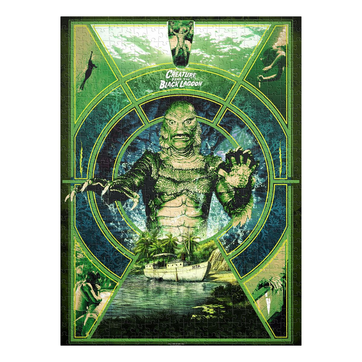 Rompecabezas Edición Limitada Monstruos Clásicos Glow in the Dark Laguna Negra 500 piezas