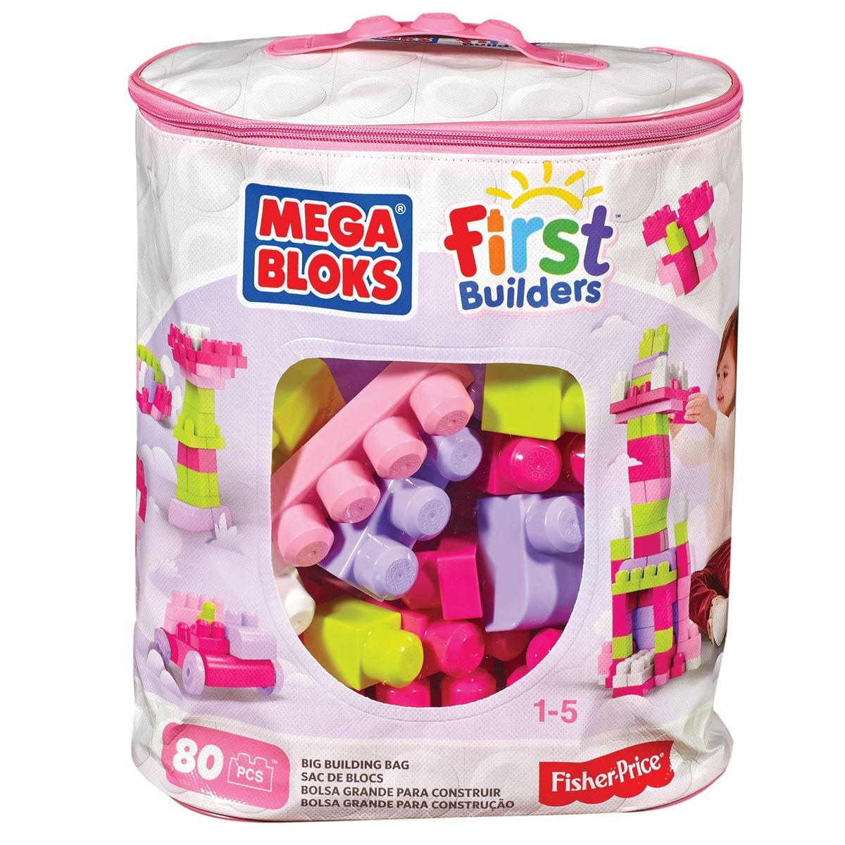 Mega Bloks Gran Bolsa Rosa para Construir