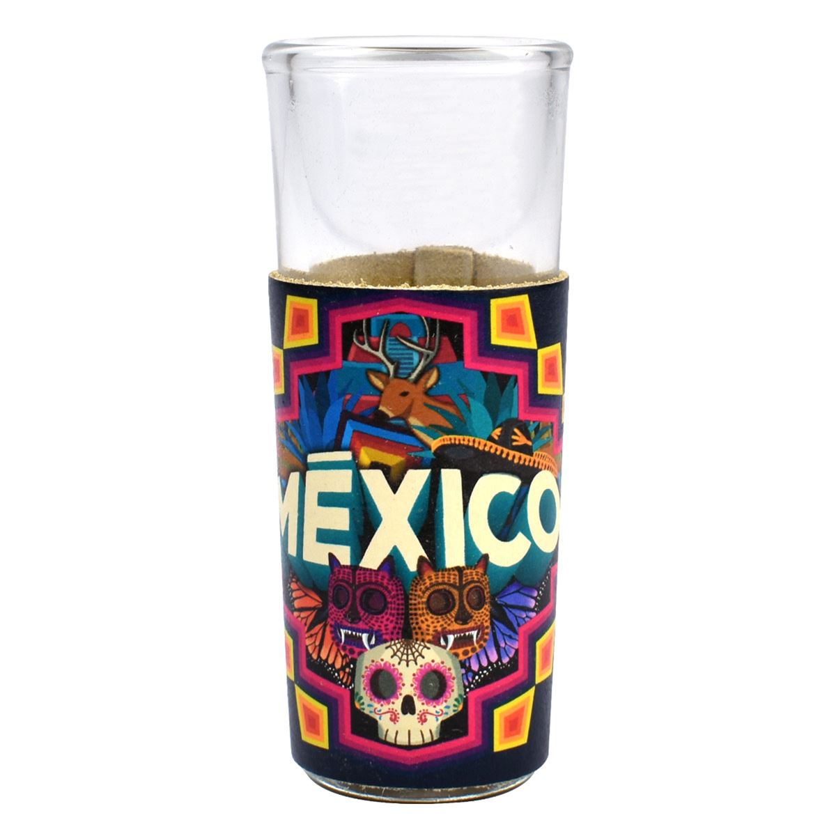 Tequilero con funda Encantos de México - Artesanía