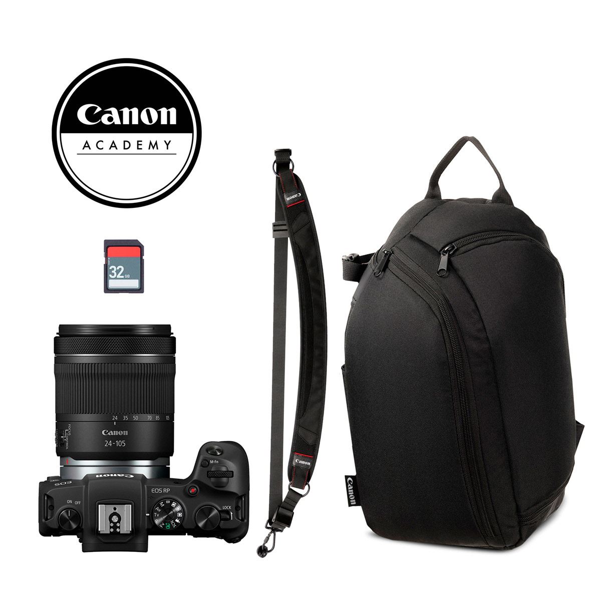 Cámara Canon kit RP RF24-105mm F4-7.1 IS STM + Maleta 100S + Correa NS-EN110 + SD 32GB + Curso Online ABC Composición