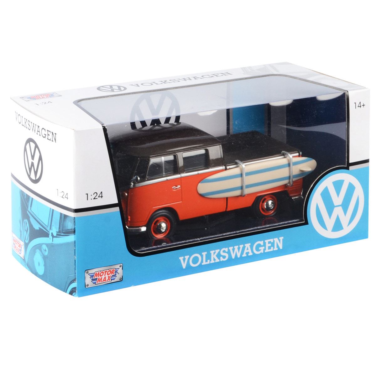 Vehículo de Colección Volkswagen Tipo 2 (T1)- Pickup con Tabla de Surf 1:24