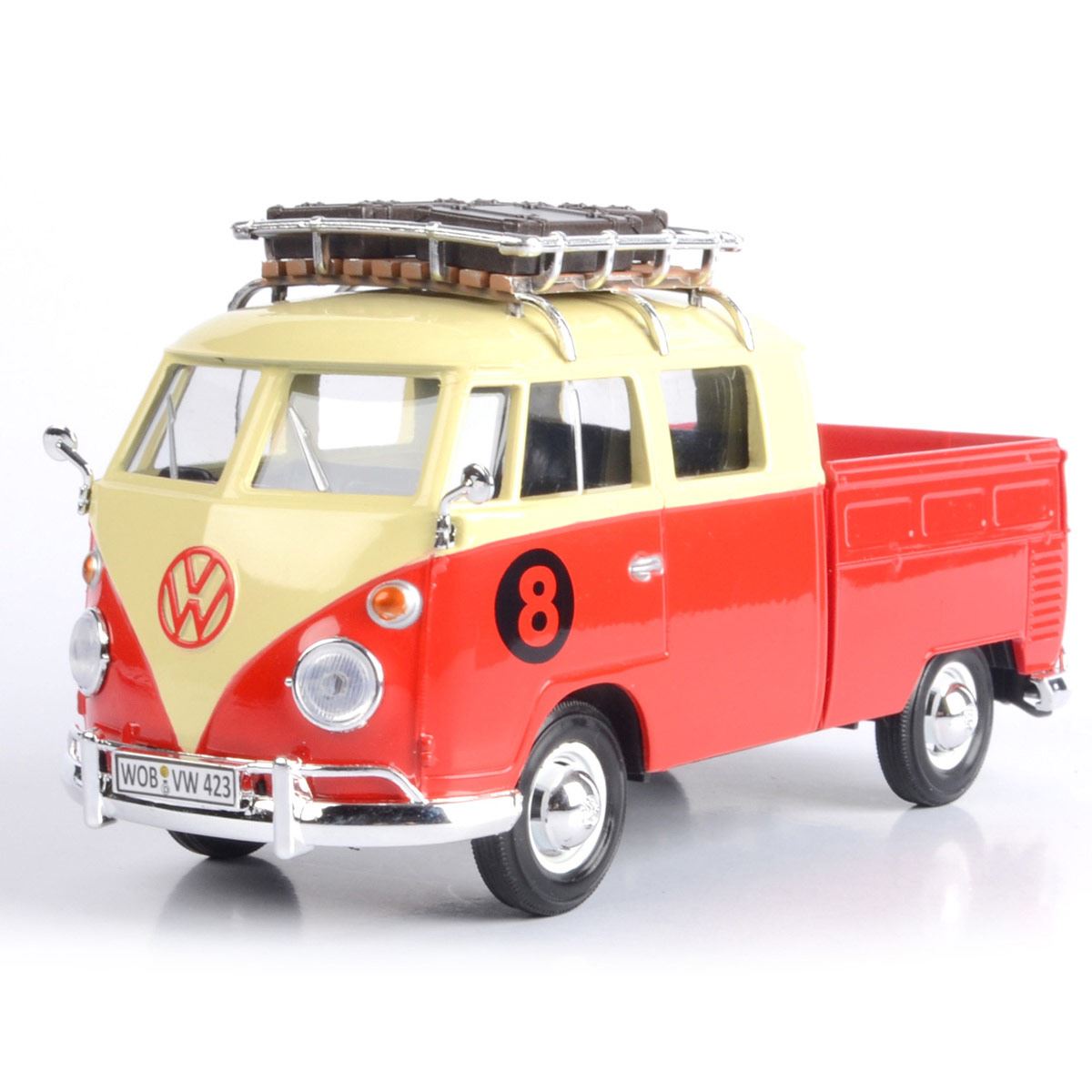 Vehículo de Colección Volkswagen Tipo 2 (T1)- Pickup (No. 8) con Rack 1:24