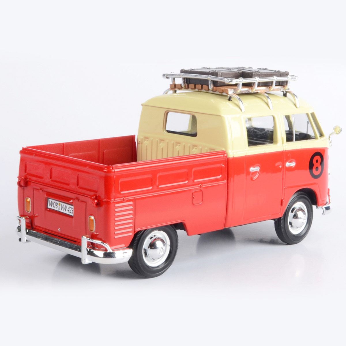 Vehículo de Colección Volkswagen Tipo 2 (T1)- Pickup (No. 8) con Rack 1:24