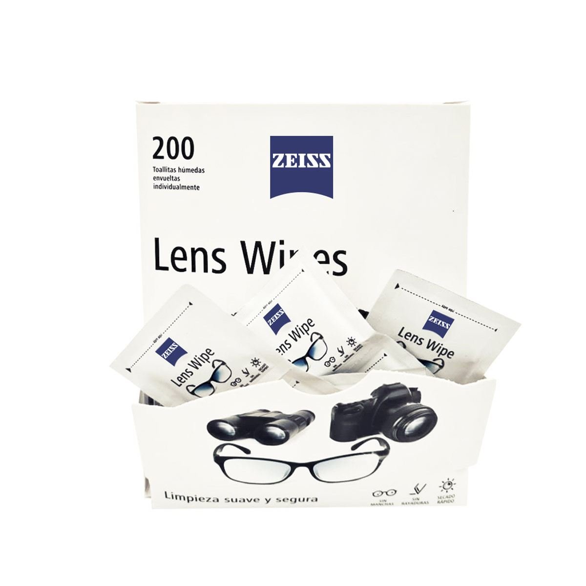  Care Touch Toallitas de limpieza de lentes con paños de  microfibra, 200 toallitas de limpieza de lentes y 6 paños de microfibra,  excelentes para lentes y lentes de cámara : Salud