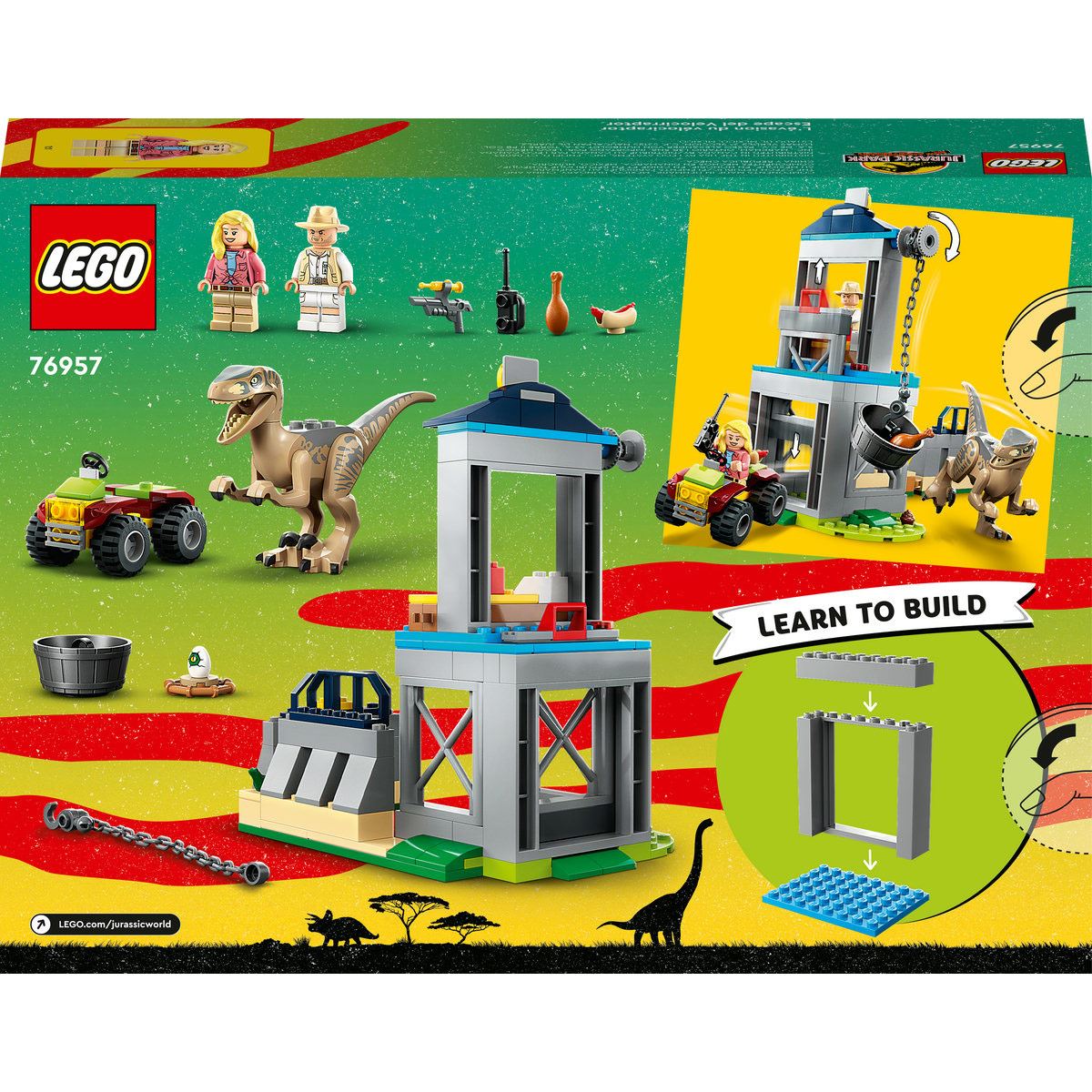 Set de juguetes de construcción LEGO Jurassic Park 76957 Escape del Velocirraptor (137 piezas)