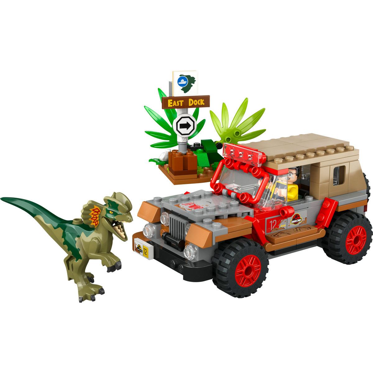 Set de juguetes de construcción LEGO Jurassic Park 76958 Emboscada al Dilofosaurio (211 piezas)