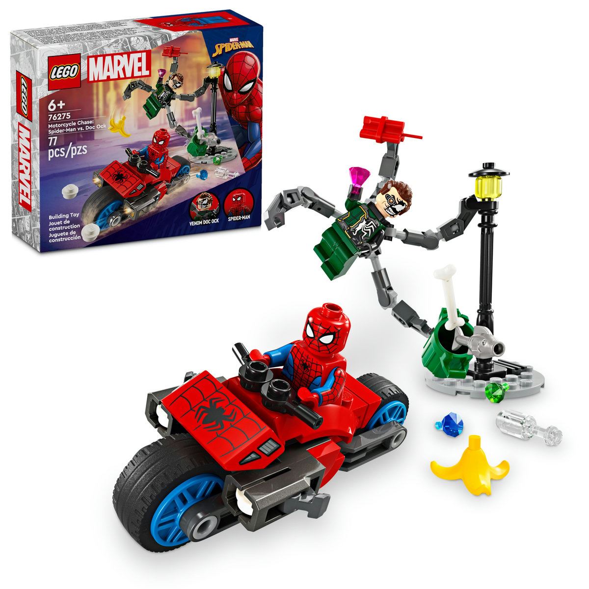 LEGO® Persecución en Moto: Spider-Man vs. Doc Ock