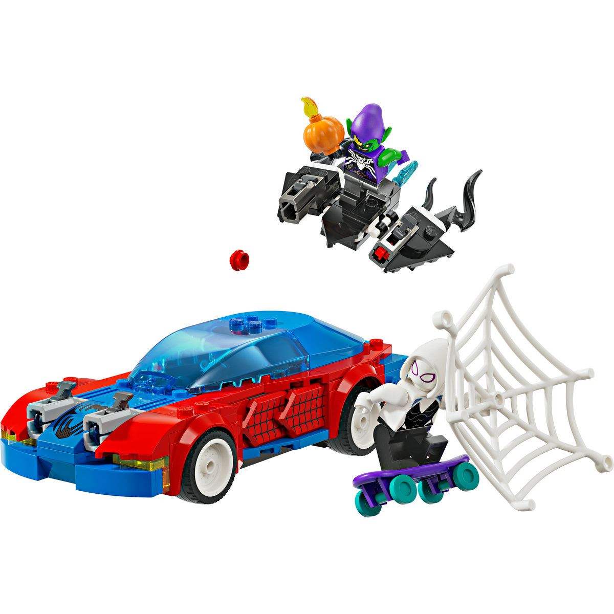 LEGO® Auto de Carreras de Spider-Man y Duende Verde Venomizado