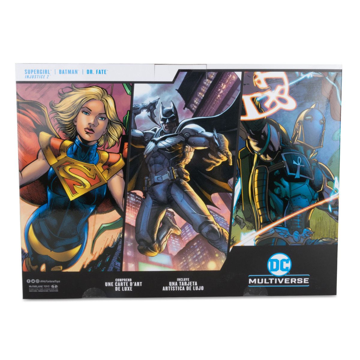 3 Pack Figuras de colección 7" Batman, Dr. Fate y Supergirl. Injustice 2