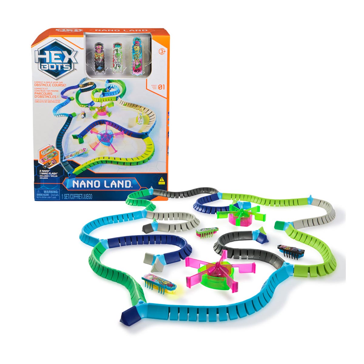 Set de Construcción Nano Land Hex Bots ¡Conecta y Construye tu Propio Circuito de Obstáculos!