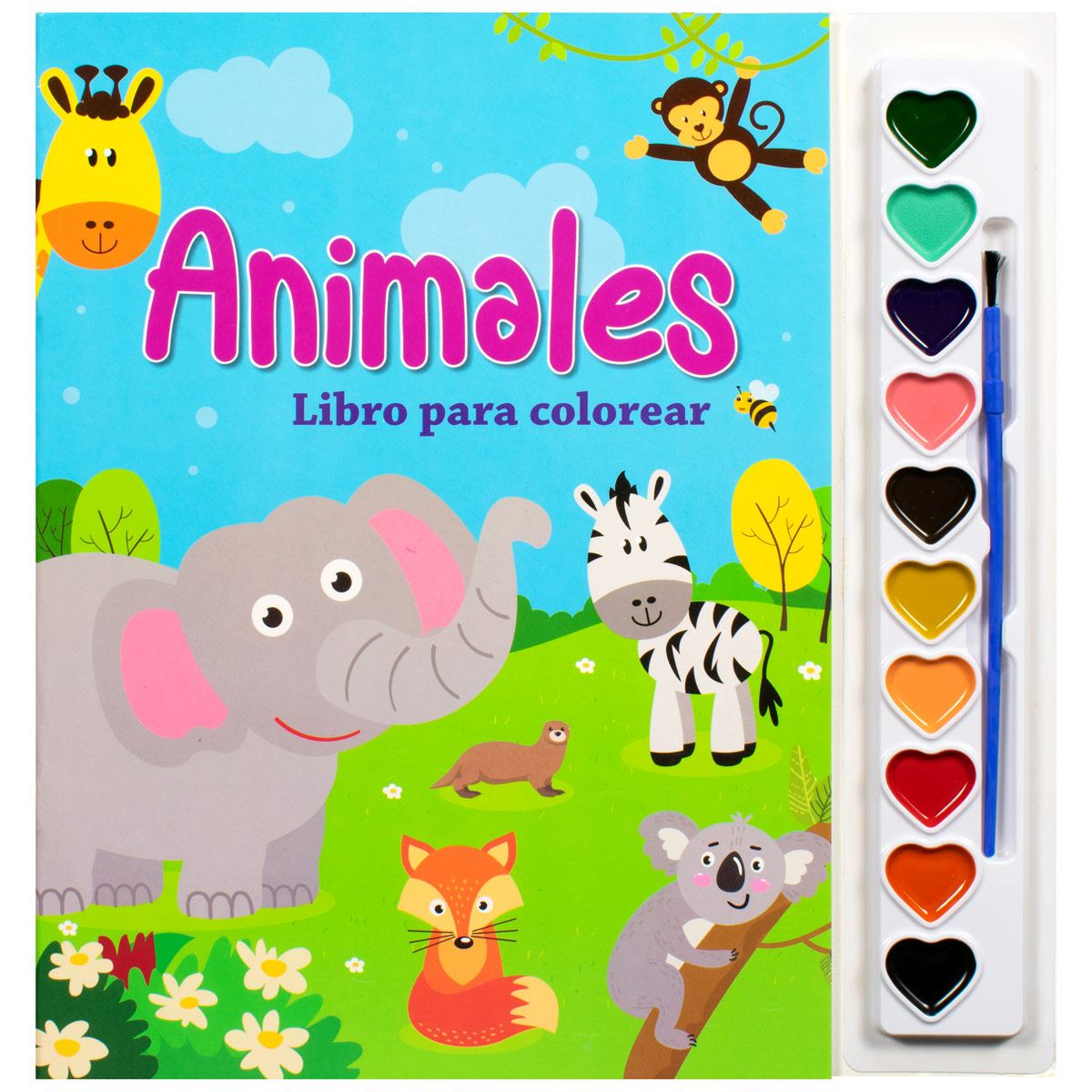 San Valentín: Libro Pintar Con Los Dedos para Niños, Lindos Animales, Libro  para Colorear a partir de 2 Años de Edad, (Regalo para Niños en San
