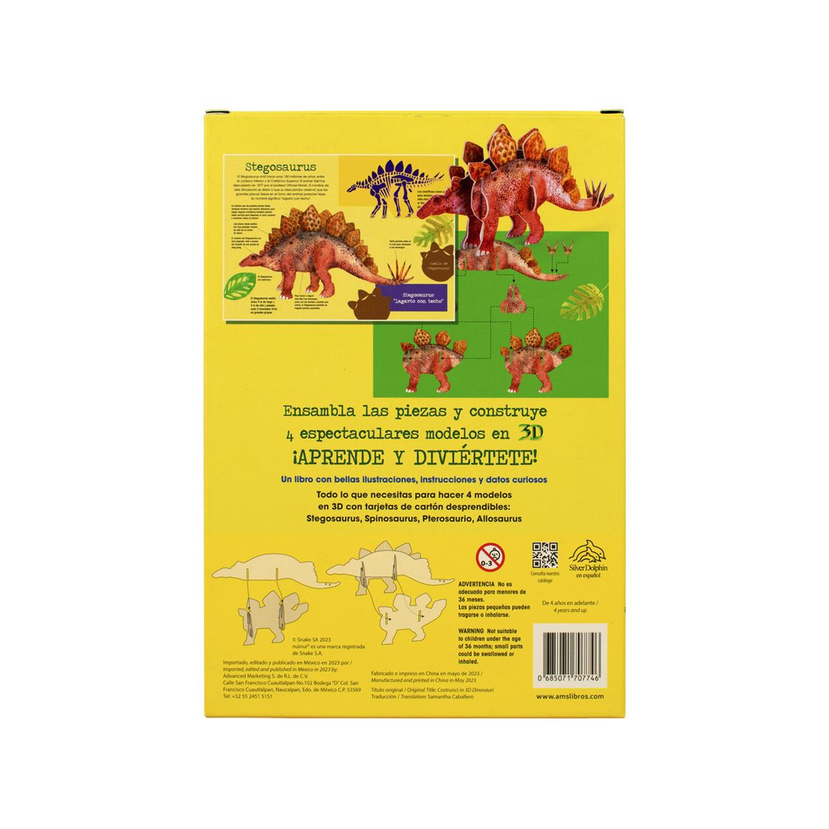 Libro de Dinosaurios con 4 Modelos 3d