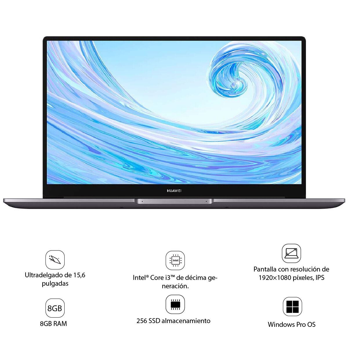 Laptop Huawei Matebook Intel Core i3 8 GB Ram 256 GB almacenamiento