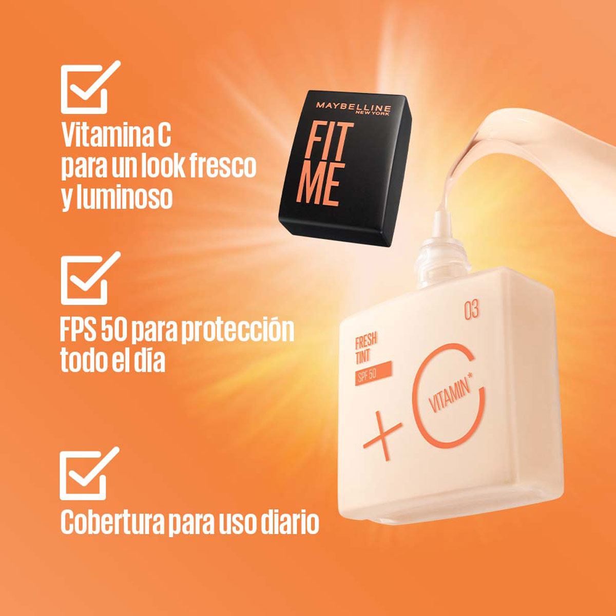 Tinta de Maquillaje Fit Me Fresh Tint SPF50 05 As