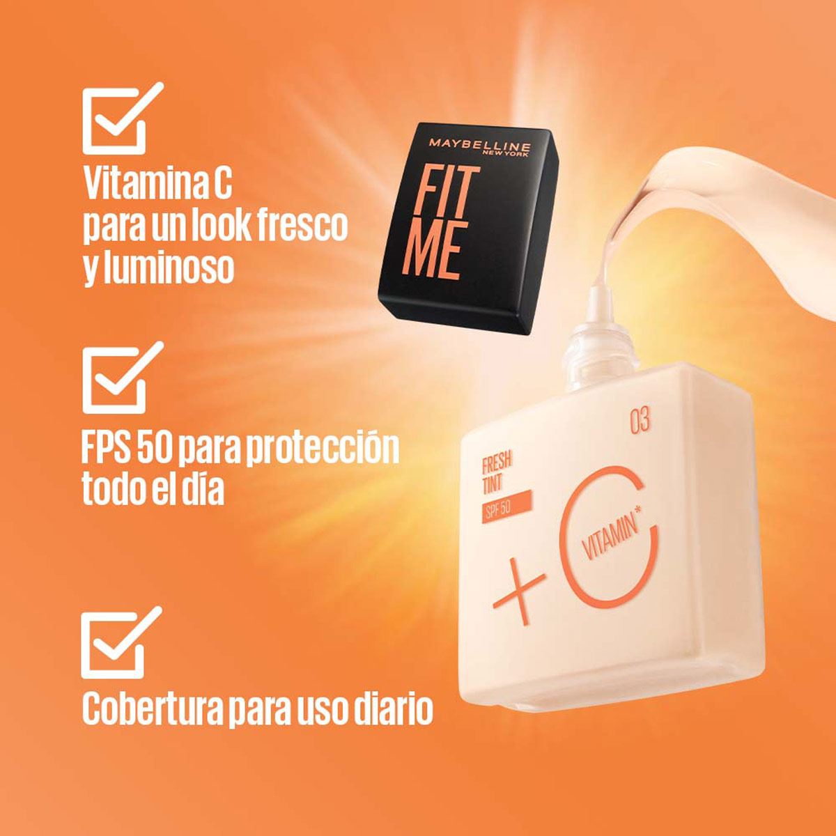 Base de Maquillaje Maybelline Fit Me Fresh Tint SPF50 06