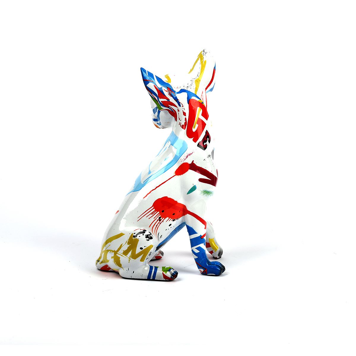 Figura Decorativa Resina Perro Chihuahua Multicolor