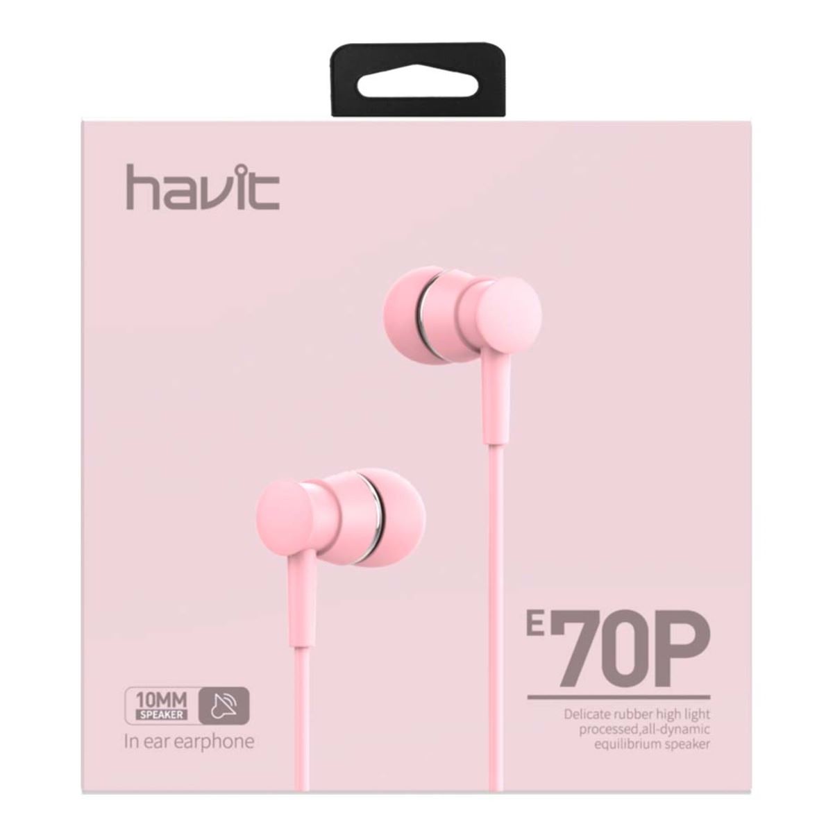 Audífonos Havit E70P-Pk Rosa