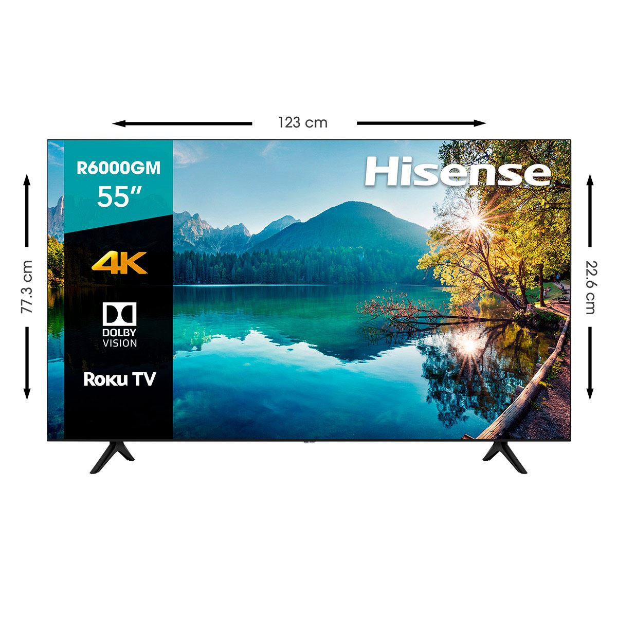 Pantalla R6 Hisense 55 Pulgadas Roku TV 4K UHD (55R6000GM 2020)