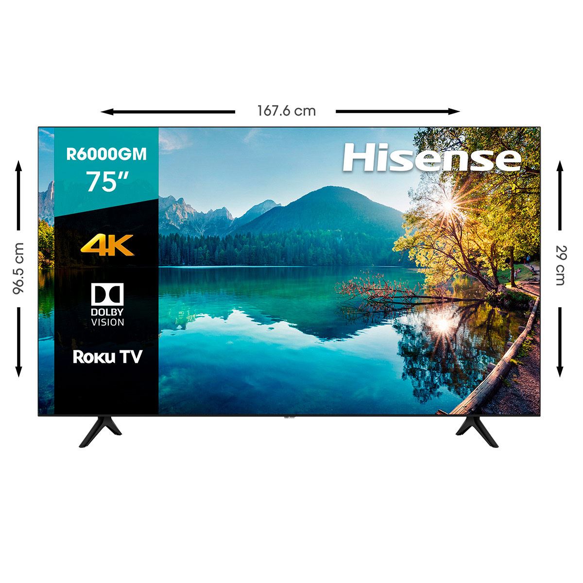 Pantalla Hisense R6 4K UHD Roku TV 75 pulgadas (75R6000GM 2020)