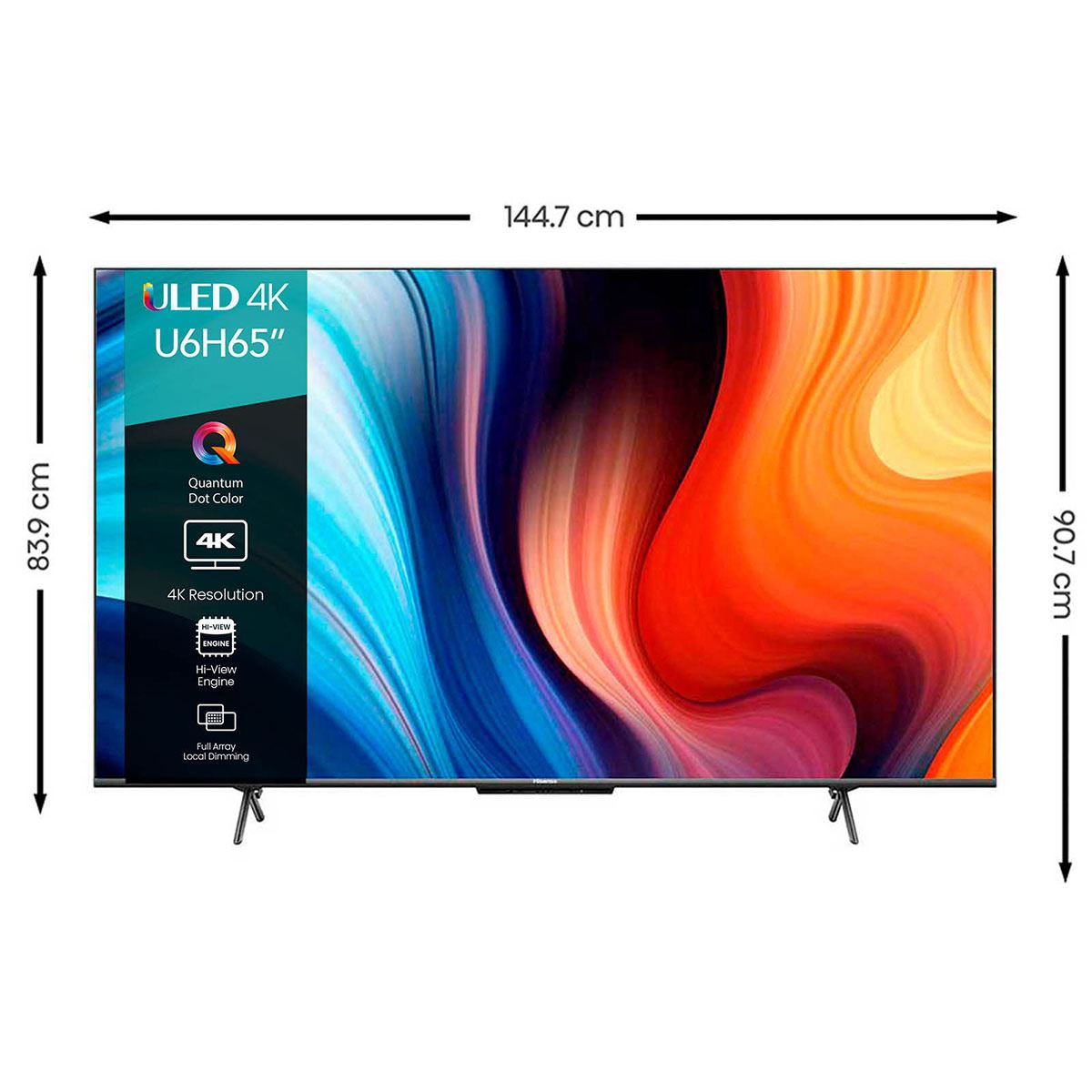 Pantalla Hisense 65 pulgadas ULED 4K Google TV 65U6H