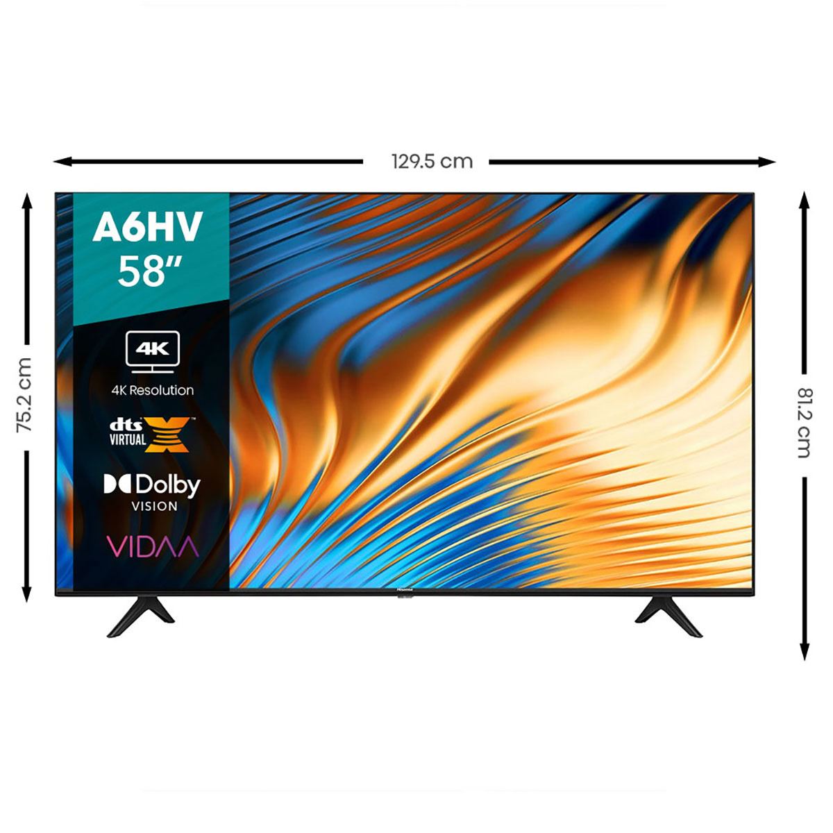 Pantalla Hisense 58 pulgadas 4K 58A6HV