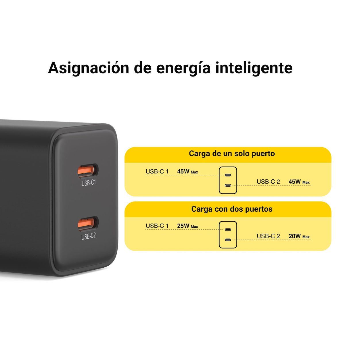 Cargador de Pared 45W Carga Rápida USB UltimatePower