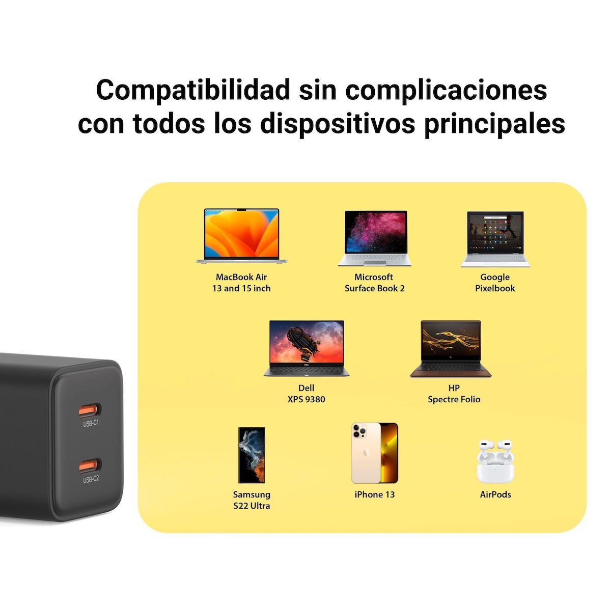 Cargador de Pared 45W Carga Rápida USB UltimatePower