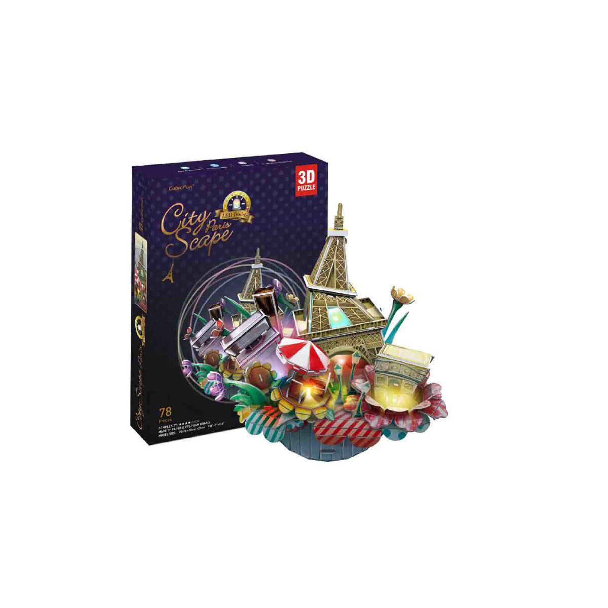 Rompecabezas 3D Cityscape París Cubic Fun