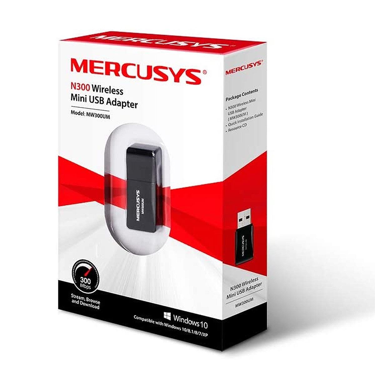 Mini adaptador de red Mercusys USB N300