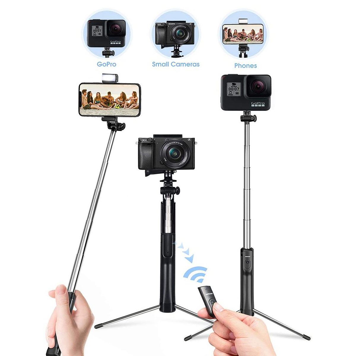 Selfie Stick Bluetooth con Flash y Tripié Geartek