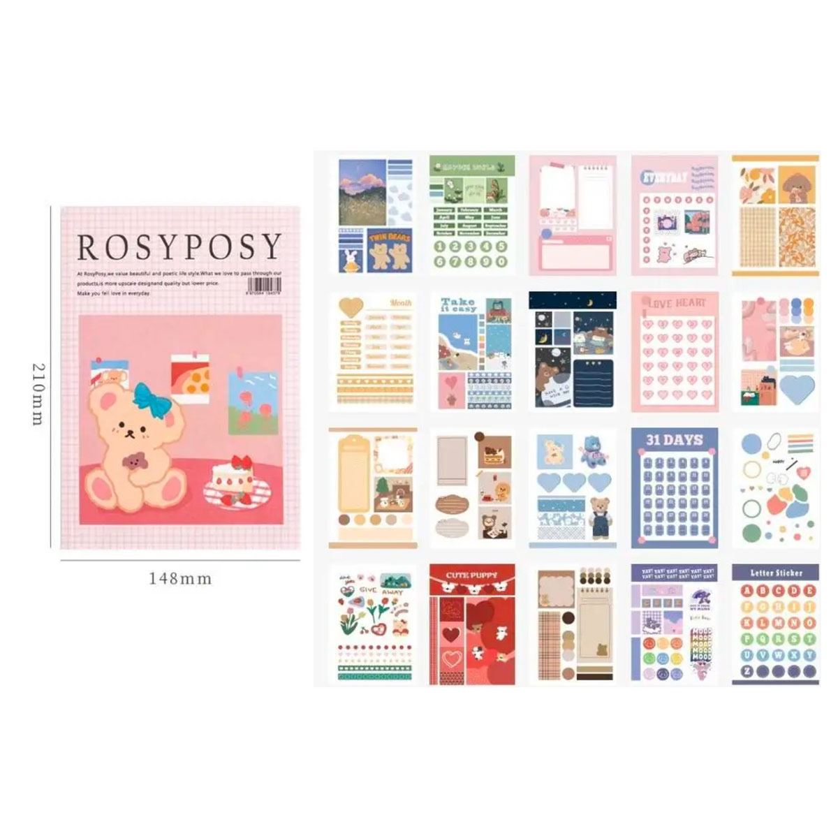 Rosy Posy Revista de Stickers Cute Rosa