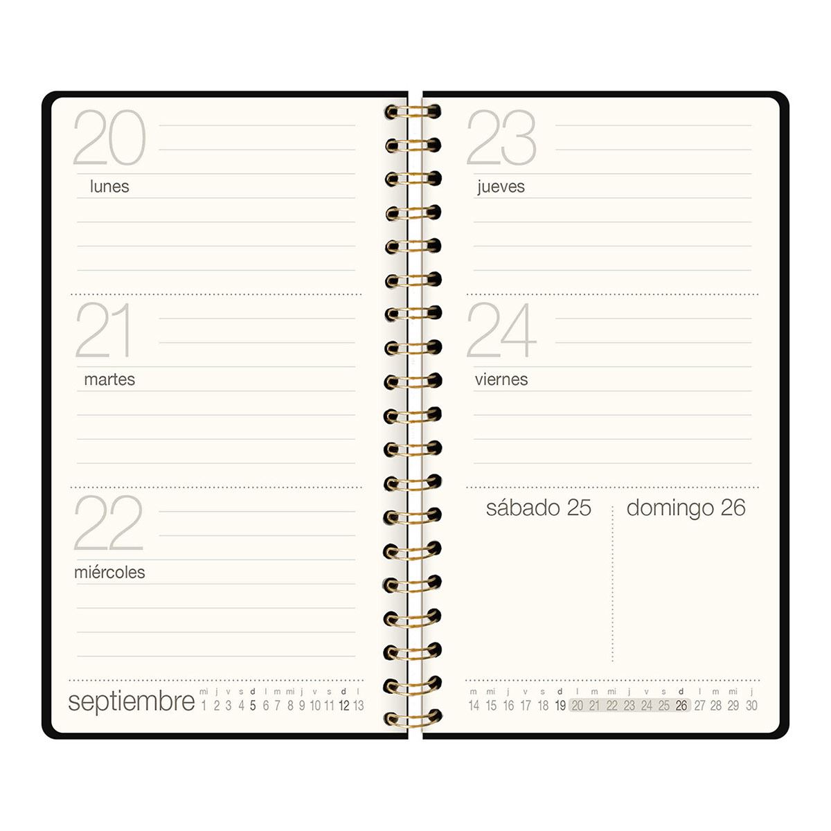 Agenda PU espiral chequera (4 colores) modelo 04115 2021