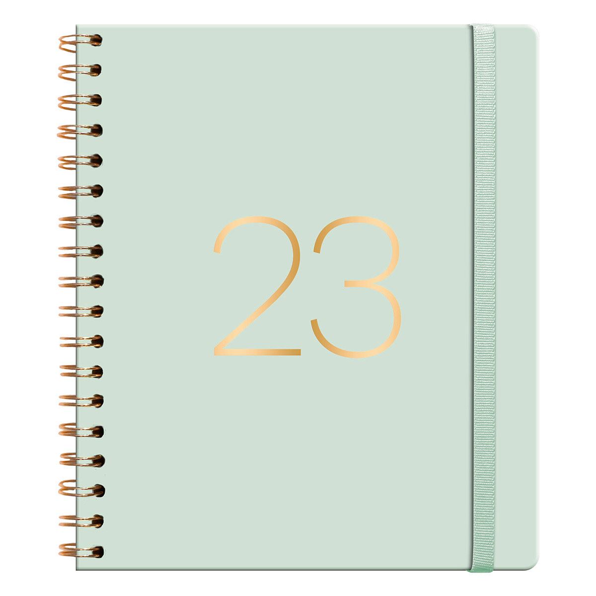 Agenda pu espiral cuaderno semanal verde menta